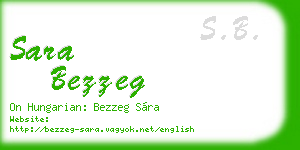 sara bezzeg business card